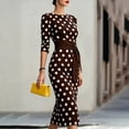 thumbnail image 5 of Sentmoon Womans Dresses Polka Dots Print Long Sleeve Crew Neck Cute Summer Dresses for Women Relaxed Fit Women's Sundresses, 5 of 6