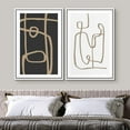 thumbnail image 3 of FCCUYE Framed Canvas Print Wall Art Set Mid-Century Geometric Ring Collage Abstract Shapes Illustrations Modern Art Minimal Boho Relax/Calm for Living Room, Bedroom, Office - 16"x24"x2 Natural, 3 of 6
