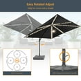 thumbnail image 5 of FLAME&SHADE 10*10FT Square Cantilever LED Umbrella For Your Outdoor Space – Solution-Dyed Fabric, Aluminum Frame, and Innovative 360° Rotation System,Black, 5 of 6