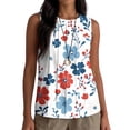 thumbnail image 2 of Fewfanhot Women's 4th of July Floral Print Tank Top, Patriotic Sleeveless Blouse with Red White Blue Flowers, Casual Summer Independence Day Top, S-3XL, 2 of 6