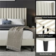 thumbnail image 6 of Yaheetech Upholstered Platform Bed Frame with Channel Tufted Headboard, Full, Ivory, 6 of 6