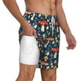 thumbnail image 2 of Kdxio Colorful Mushrooms Print Men'S Swim Trunks With Compression Liner 7 Inch Inseam Quick Dry Swim Shorts, 2 of 7