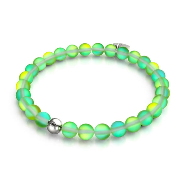 Emerald | Silver | Mermaid Glass Bead Bracelet