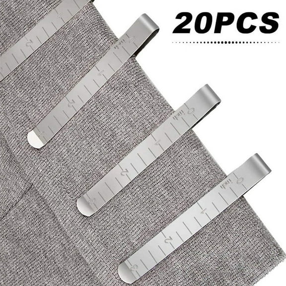 FUYGRCJ 20PCS Sewing Clips Stainless Steel Hemming Clips Measurement Ruler Quilting Supplies
