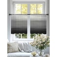 thumbnail image 4 of Black Grey Ombre Sheer Curtains 54 Inch Length 2 Panels Set, Modern Abstract Art Texture Voile Window Treatment Rod Pocket Short Kitchen Curtains Drapes for Bedroom 52"x54"x2, 4 of 7
