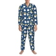 thumbnail image 3 of Susaid Star Penguin Print Men's Long Sleeve Pajama Set, Two-Piece Button-Down Loungewear PJs Set, Comfortable Sleepwear for Relaxation-X-Large, 3 of 7
