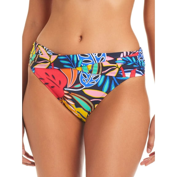 Bleu Rod Beattie MULTI Color Field Sarong Hipster Bikini Swim Bottom, US 12