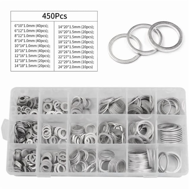Miangastore 200pcs Oil Plug Gasket Washer Aluminum for High Temperature Leak Proof Sealing