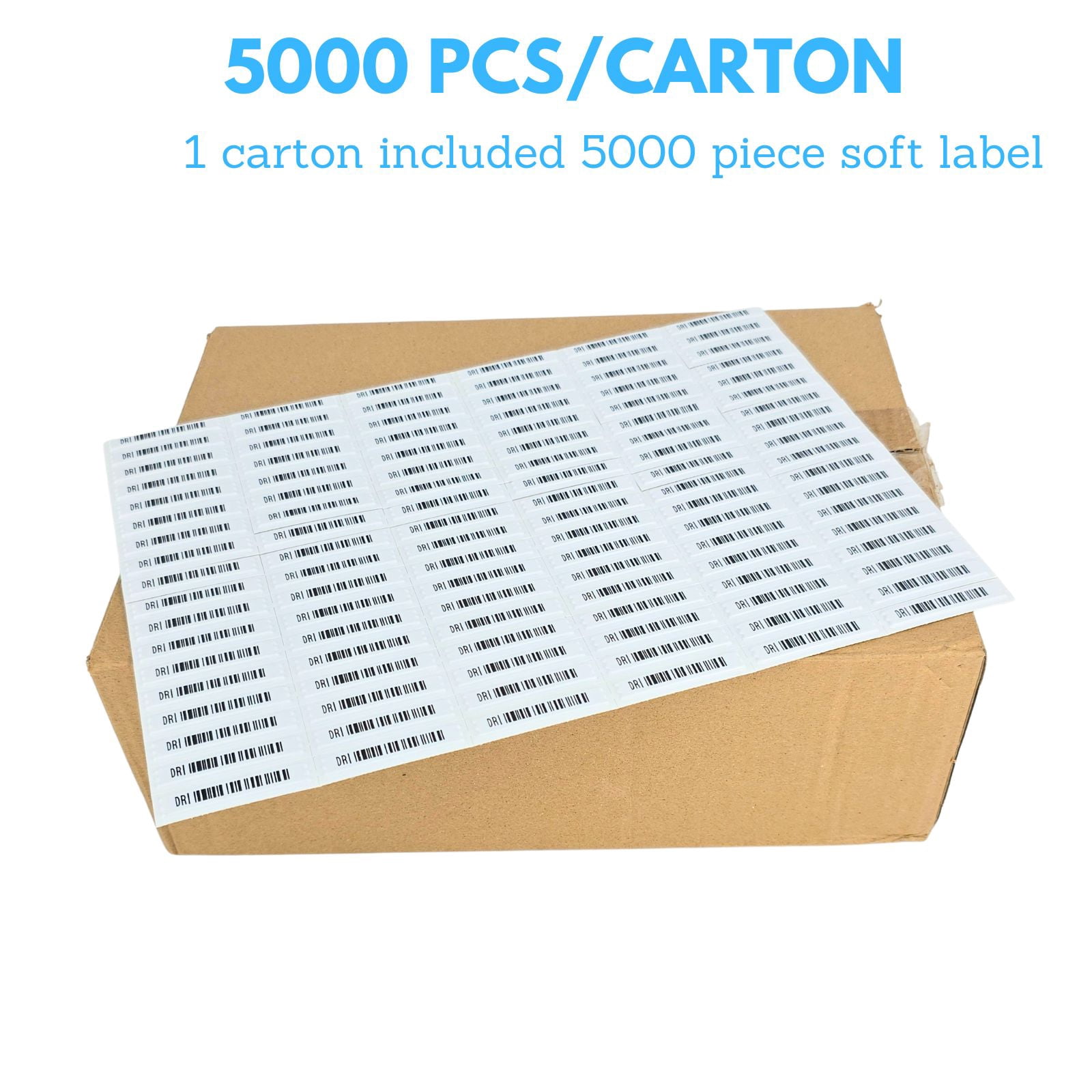 AM 58kHz Security Tags with Barcode 5000 Pcs Security Labels Compatible with 58kHz EAS System Retail Anti-Theft Equipment