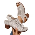 thumbnail image 3 of Dvprdro Womens Solid Casual Style Sandals Open Toe High-top Hollow Out Low Heel Soft Nonskid Multi-Color Daily Outdoor Wear, 3 of 5