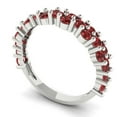 thumbnail image 2 of 0.98 ctw Wedding Band for Women - 18K White Gold Natural Garnet Stackable Eternity Ring, 2 of 6