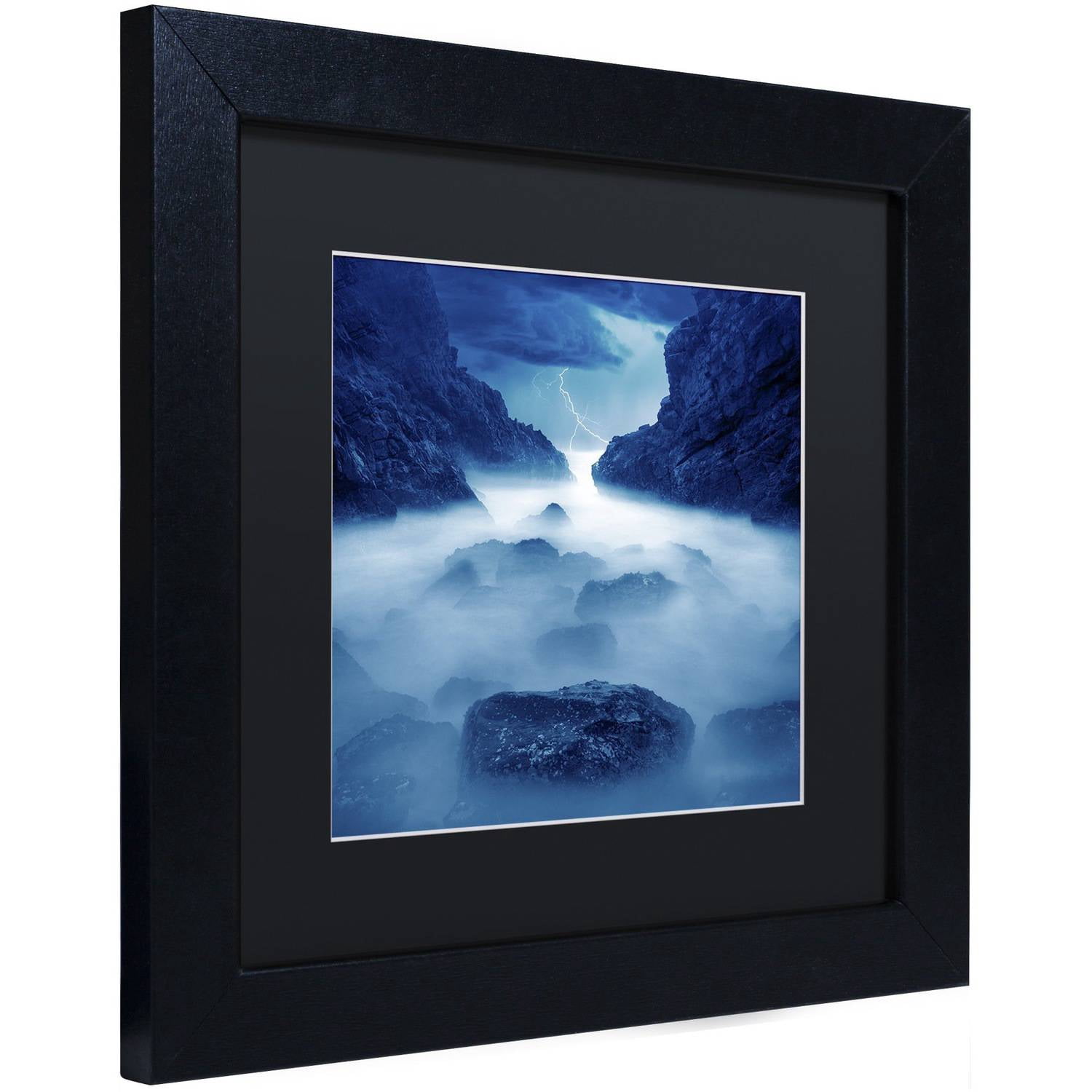 Moises Levy 'Tormenta en Ixtapa Blue' Black Matted Framed Art