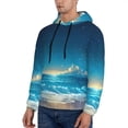 thumbnail image 3 of Lsque Night Sky Beach Scene Pattern Casual Men's Hoodie,Hooded Sweatshirt with Kangaroo Pocket,Pullover Hoodie-3X-Large, 3 of 7