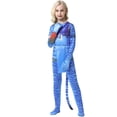 thumbnail image 4 of Kids Neytiri Cosplay Jumpsuit Halloween Aliens Bodysuit Outfit for 3-9T, 4 of 6