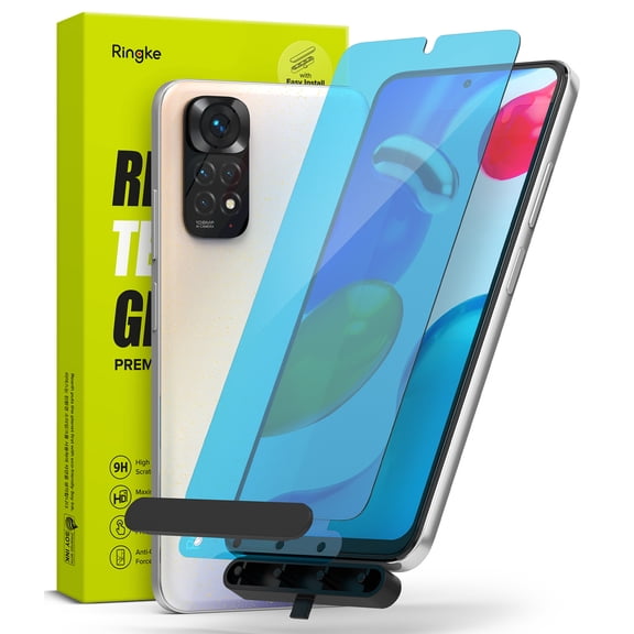 Ringke [2 Pack] Tempered Glass Compatible with Redmi Note 11 / 11S Screen Protector, Premium 9H Hardness Glass Film, Easy Installation Kit
