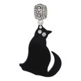 thumbnail image 1 of Delight Jewelry Acrylic Sitting Black Cat with Crystal Eyes Lord Guide Me Charm Bead, 1 of 4
