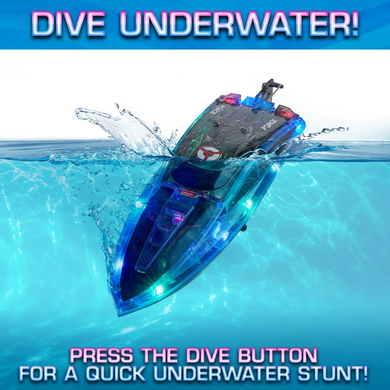 Force1 Velocity Pro 20mph Underwater Diving LED RC Boat