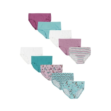 Hanes Toddler Girls' Tagless Cotton Briefs, 10-Pack