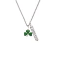 thumbnail image 2 of Delight Jewelry Silvertone Green Three Leaf Clover - Shamrock Silvertone Forever Bar Charm Necklace, 23", 2 of 4