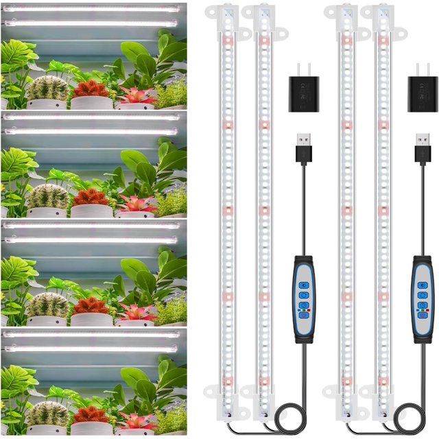 LED Plant Grow Light Strips Grow Lights for Indoor Plants Full Spectrum Growing Lamp with Auto On/Off //Hrs Timer Dimmable Levels Switch Modes for Hydroponics Seedling Pac