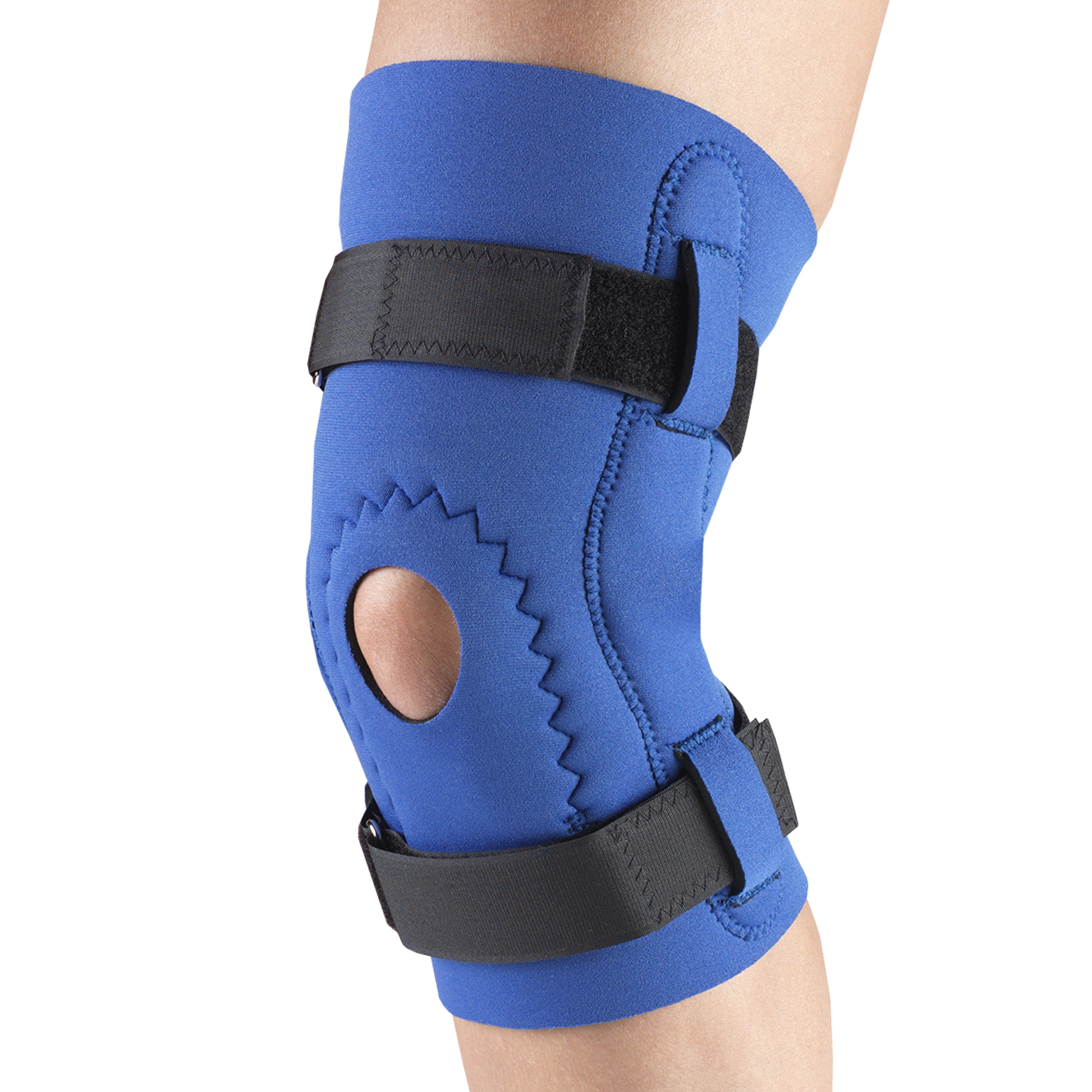 OTC Neoprene Knee Support - Hor-Shu Pad, Hinged Bars, Blue, Small