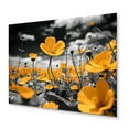 thumbnail image 2 of Designart "Golden Buttercups Yellow and Grey in Black and White I" Floral Metal Art Print, 2 of 5