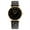 BLACK, variant on ArmCandy Womens Round Gold Tone Quarts Watch With Black Quilted PU Leather Band
