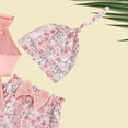 thumbnail image 5 of CAICJ98 Newborn Infant Baby Girl Clothes Outfits Rib Romper Floral Pants with Headband Hat Fall Winter Clothing Set (Orange,3-6 Months), 5 of 7
