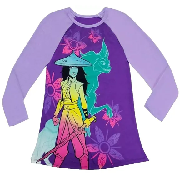 Disney Raya and The Last Dragon Nightshirt for Girls, Size 7/8