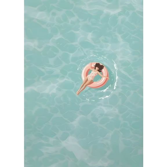 Nordic Summer Beach Ocean Poster Wall Art Swimming Pool Party Boat Print Living Room Home Decor, UNFRAMED 8x12