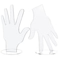 thumbnail image 1 of Expositor de joyas con forma de mano de maniquí transparente, soporte de torre de acrílico simple para joyería 2 piezas, 1 of 9