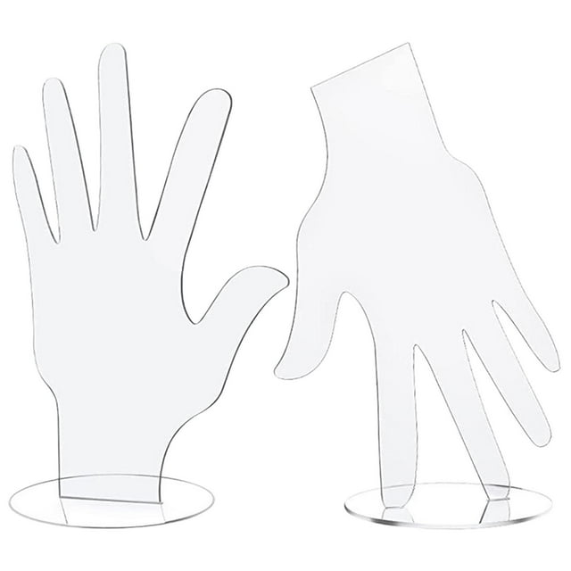 Expositor de joyas con forma de mano de maniquí transparente, soporte de torre de acrílico simple para joyería 2 piezas