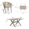 thumbnail image 5 of PURPLE LEAF 7 Pieces Patio Dining Set, Rectangular Aluminum Outdoor Table and 6 Wicker Chairs with Cushions for Garden Kitchen and Porch, Champagne, 5 of 11