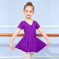 thumbnail image 2 of Leey-World Ballet Leotards For Girls Dance Leotard With Skirt Toddler Ballet Outfit Bow Back(9-10 Years,Dark Purple), 2 of 7