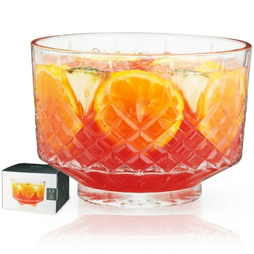 Viski Admiral Crystal Punch Bowl for Cocktail Party 2.5 Gal (9.5L) Set of 1
