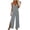 Gray, variant on Dressy Jumpsuits For Women Spaghetti Strap Pocket Adjustable Buckle V Neck Side Split Jumpsuit With A Flowing Leg For Evening And Daytime Wear Womens Jumpsuits Dressy