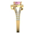 thumbnail image 3 of Clara Pucci 14K Yellow Gold 1.49ct Pink Halo Ring for Women, 3 of 8