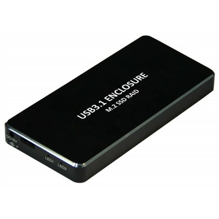 USB 3.1 Type C To Dual NGFF M.2 SSD Raid Enclosure 10 Gbps Data Transfer 2280 Aluminum alloy LED for Access (Best Ssd Raid Setup)