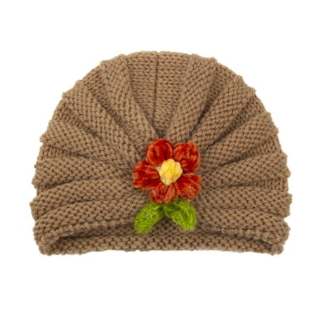 

BIZIZA Toddler Baby Hats Beanie Knitted Cartoon Print Caps Cute Knitted for 6M-3Y Child Coffee One size