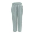 thumbnail image 4 of AWXNJUX Casual Pants for Women Women Pants Cotton Daily Wearing Home Female Pants Womens Women Pants Casual Palazzo Pants (Mint Green,XXXXL), 4 of 5