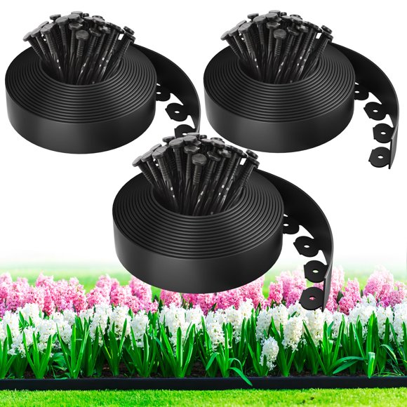 Kit de bordura para jardín MIXC de 30 m con 150 estacas, 3 piezas