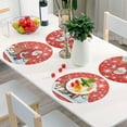 thumbnail image 6 of GZHJMY Christmas Santa Claus Round Placemats Set of 1, Non-Slip PVC Table Mats Washable Heat Resistant Place Mats for Kitchen Dining Table Christmas Home Decor, 15.4 Inch Table Mat, 6 of 7