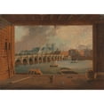thumbnail image 3 of Daniel Turner 14x11 Black Modern Framed Museum Art Print Titled - A View of Westminster Bridge, 3 of 5