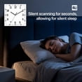 thumbnail image 4 of Pure White Wooden Wall Clock Silent Non Ticking, Simple Solid Color Square Wall Clocks Battery Operated, Decor Clock for Home Office, Living Room, Kitchen, 10 Inch, 4 of 9