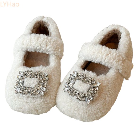 LYHaoo Girls Fleece Lined Slippers Soft Sole Indoor Outdoor Cozy Warm Shoes For Toddler Little Kid Big Youth Sizes 6.5 Little Kid 1-1.5 Years