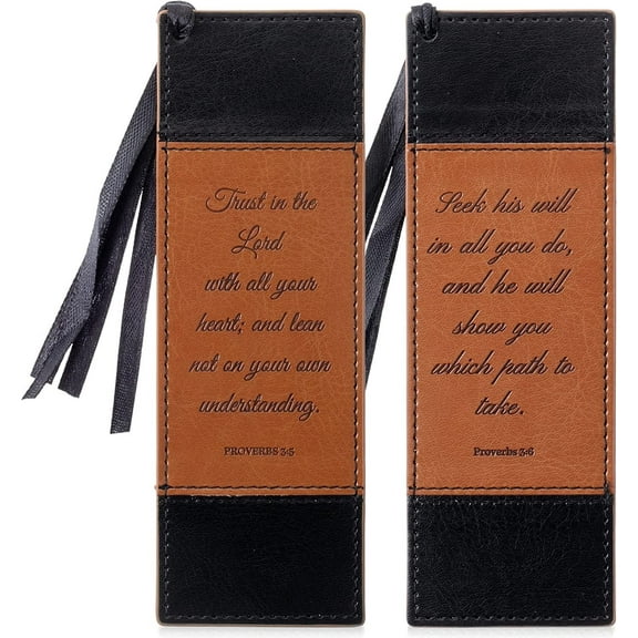 Mr. Pen- Christian Bookmarks, Faux Leather Bookmark, 2 Pack, Bible Bookmarks