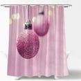 thumbnail image 2 of Christmas Ball Shower Curtain Pink Xmas Balls Ribbon Snowflake Fantasy Merry Christmas Winter Holiday Dreamy Xmas Ball Decor Fabric Bath Curtain with Hook, 2 of 4
