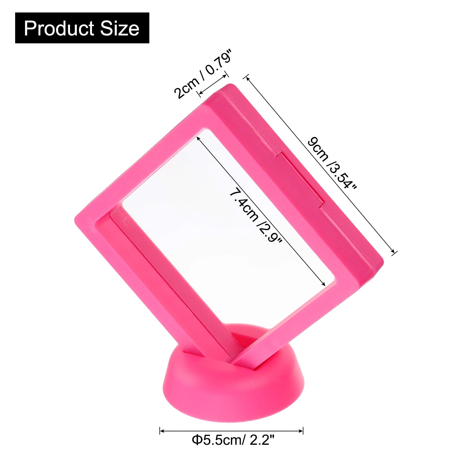 Unique Bargains 4Pcs Floating Frame Display Holder Stand 3.54" x 3.54" x 0.8" Red