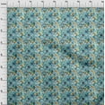 thumbnail image 4 of oneOone Cotton Poplin Twill Teal Blue Fabric Leaves Craft Projects Decor Fabric Printed By The Yard 56 Inch Wide, 4 of 5