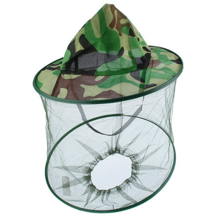 Outdoor Anti-Mosquito Bug Mask Hat Camo Sun Hat Beekeeper Hat Insect Repellent Netting Protection from Bug Bee Mosquito for Fishing Hiking Gardening